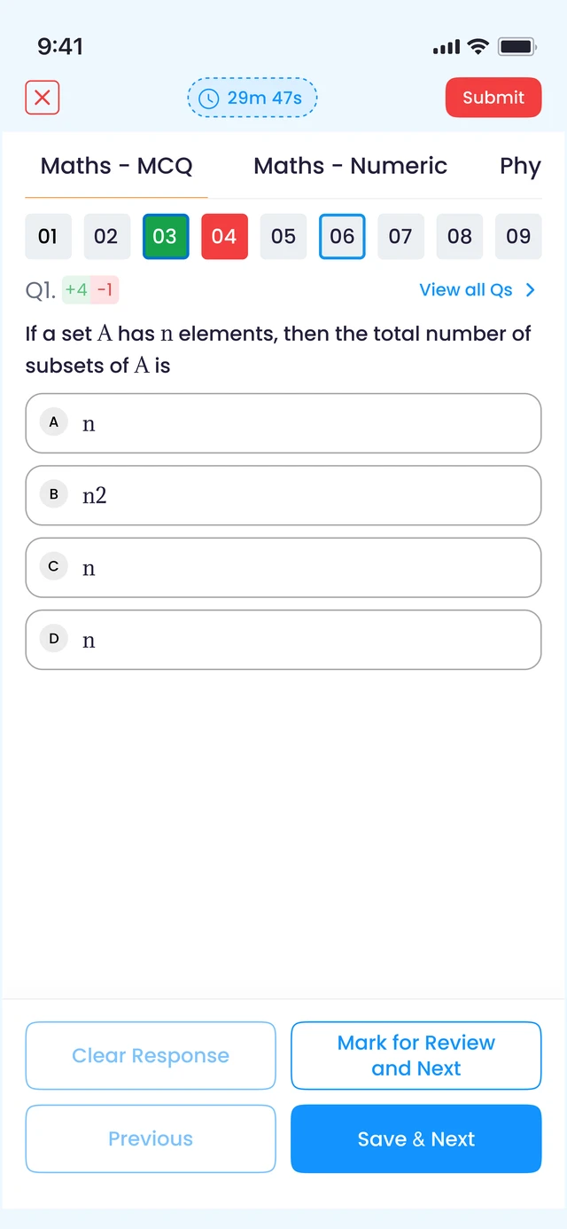 ExamBro NTA-style mock test interface